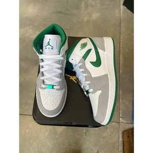 Jordan 1 Mid White Green Grey Sz 6y